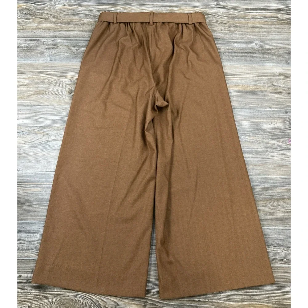 Banana Republic Rowan Brown Wide Leg Crop Pants Size 12 Officecore Careerwear